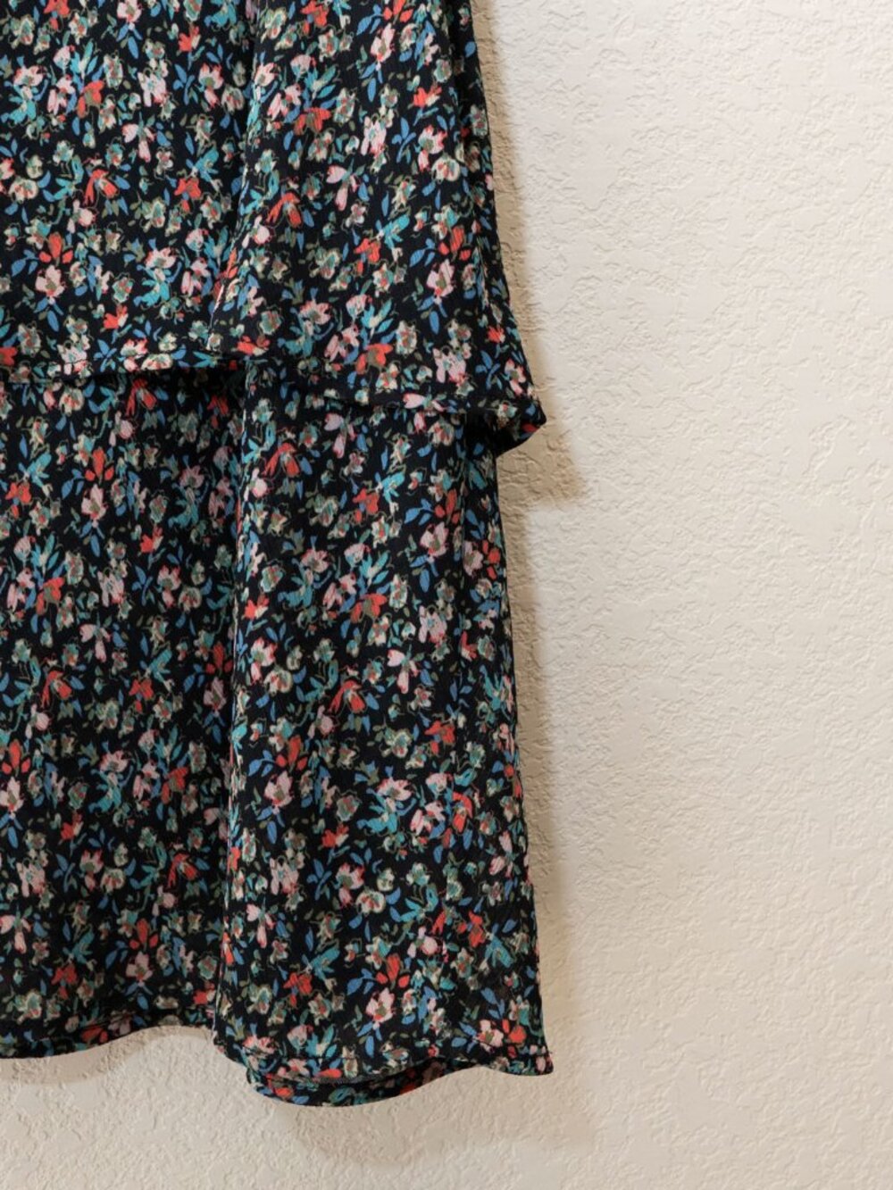 Lane Bryant Skirt Womens 24 Black Floral Tiered Ruffle Mini Side Zip Plus Size - Picture 7 of 12